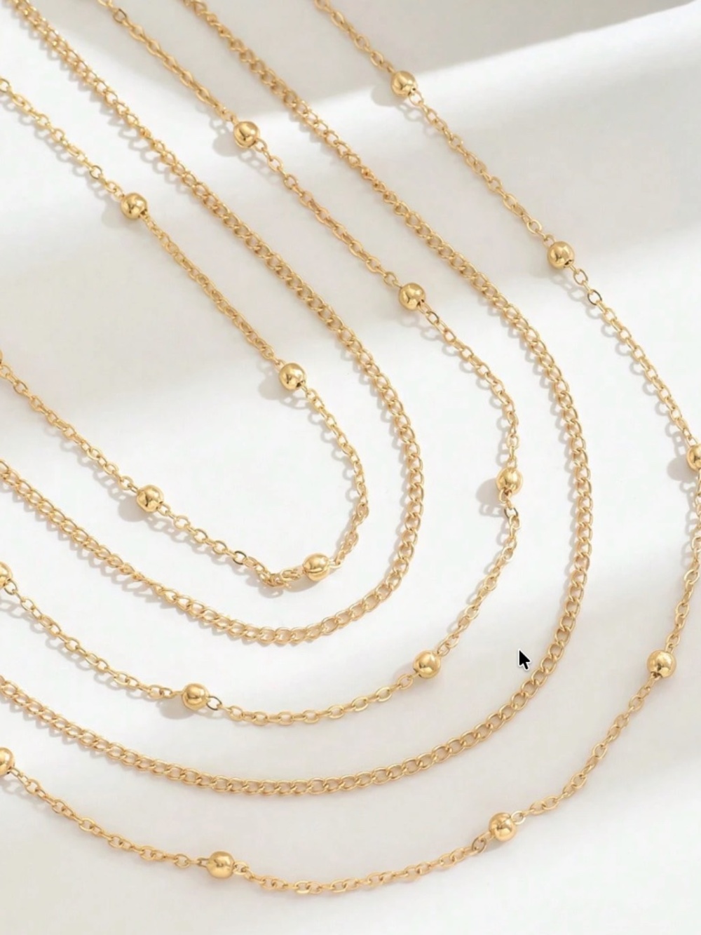 Luxe Gold Tone Beaded balls Multilayer Necklace - Picture 2 of 3